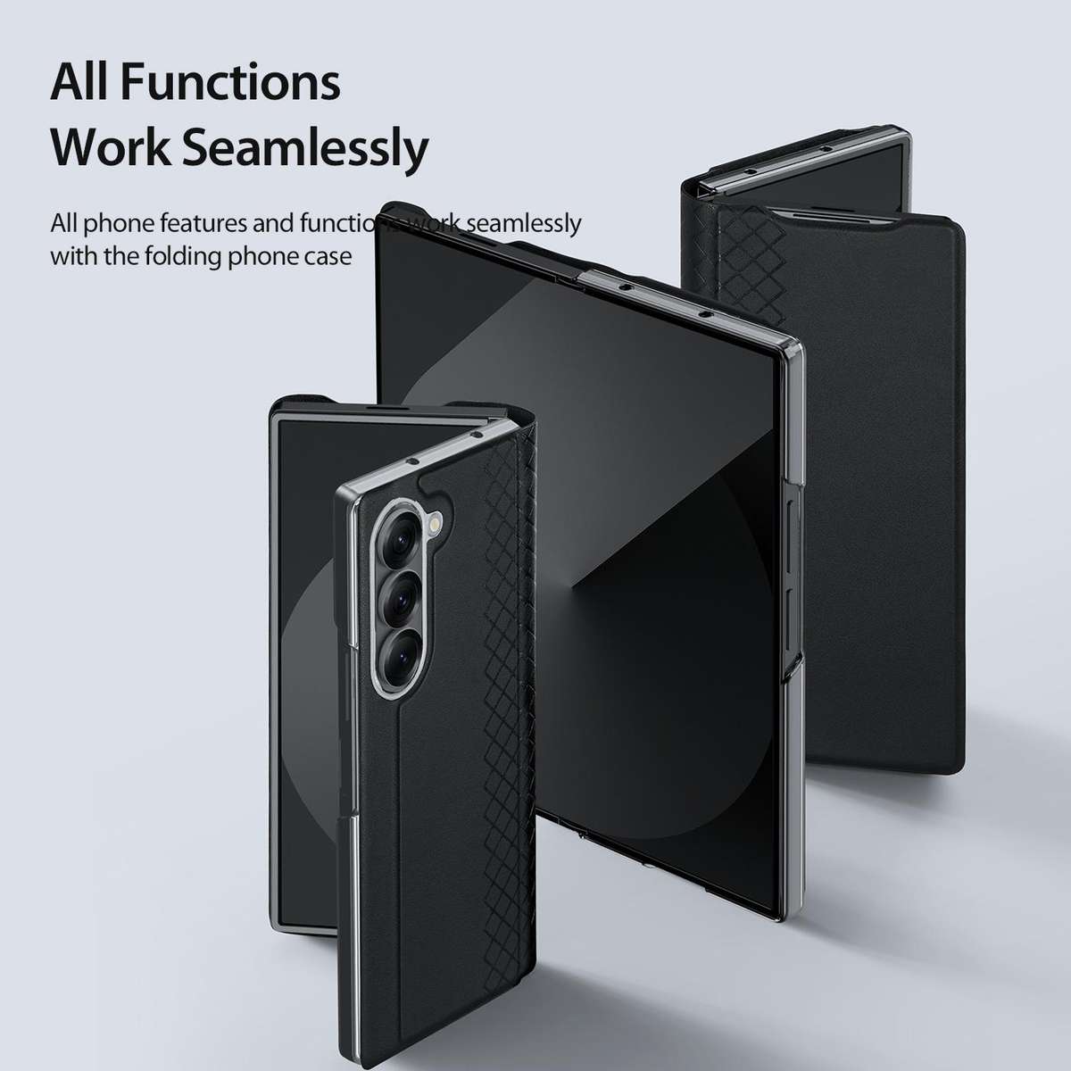 For Samsung Galaxy Z Fold7 5G DUX DUCIS Bril Series PU + TPU Phone Case(Black)