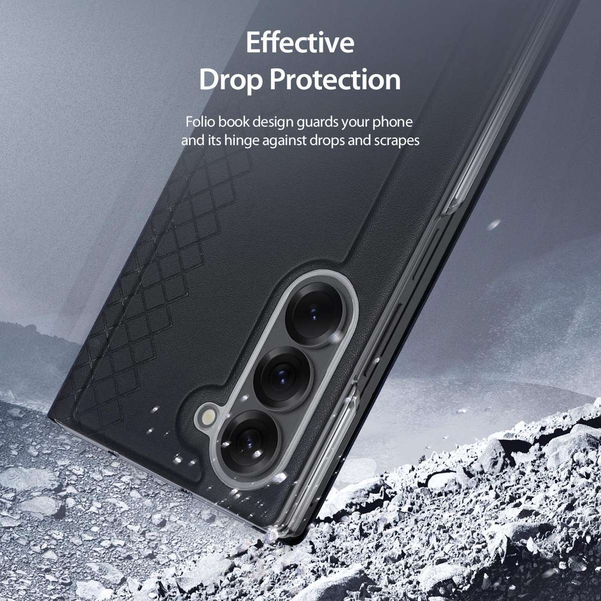 For Samsung Galaxy Z Fold7 5G DUX DUCIS Bril Series PU + TPU Phone Case(Black)