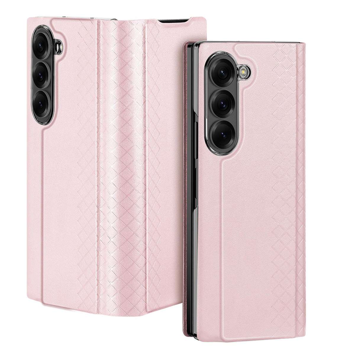 For Samsung Galaxy Z Fold7 5G DUX DUCIS Bril Series PU + TPU Phone Case(Pink)