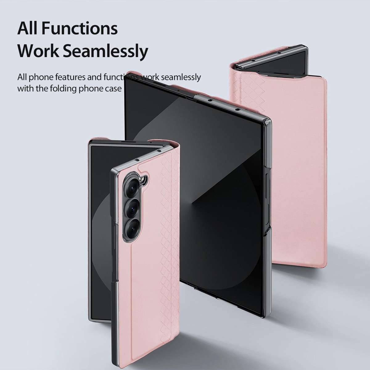 For Samsung Galaxy Z Fold7 5G DUX DUCIS Bril Series PU + TPU Phone Case(Pink)
