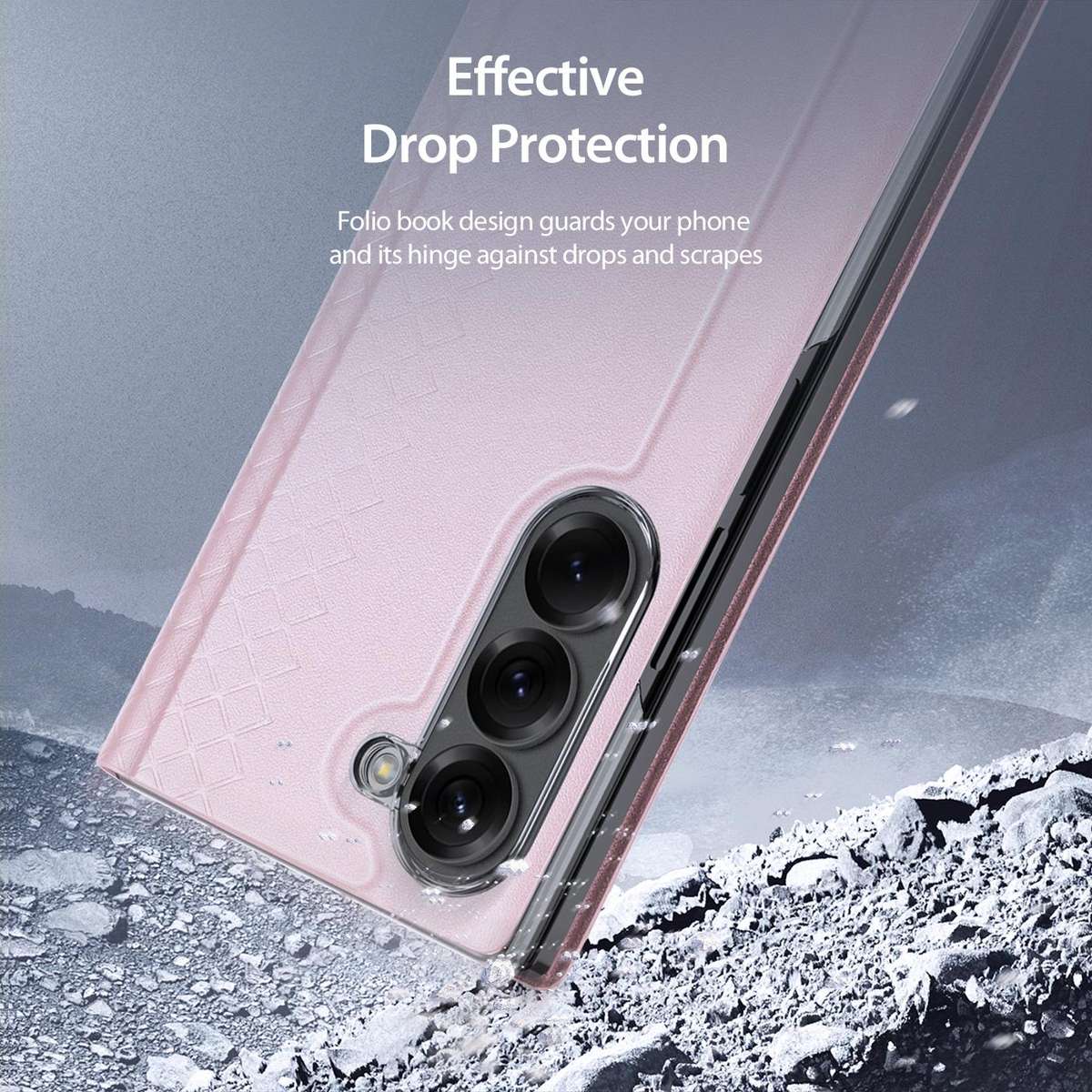 For Samsung Galaxy Z Fold7 5G DUX DUCIS Bril Series PU + TPU Phone Case(Pink)