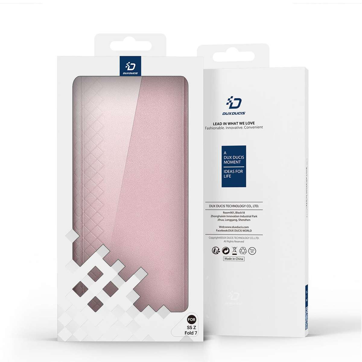 For Samsung Galaxy Z Fold7 5G DUX DUCIS Bril Series PU + TPU Phone Case(Pink)