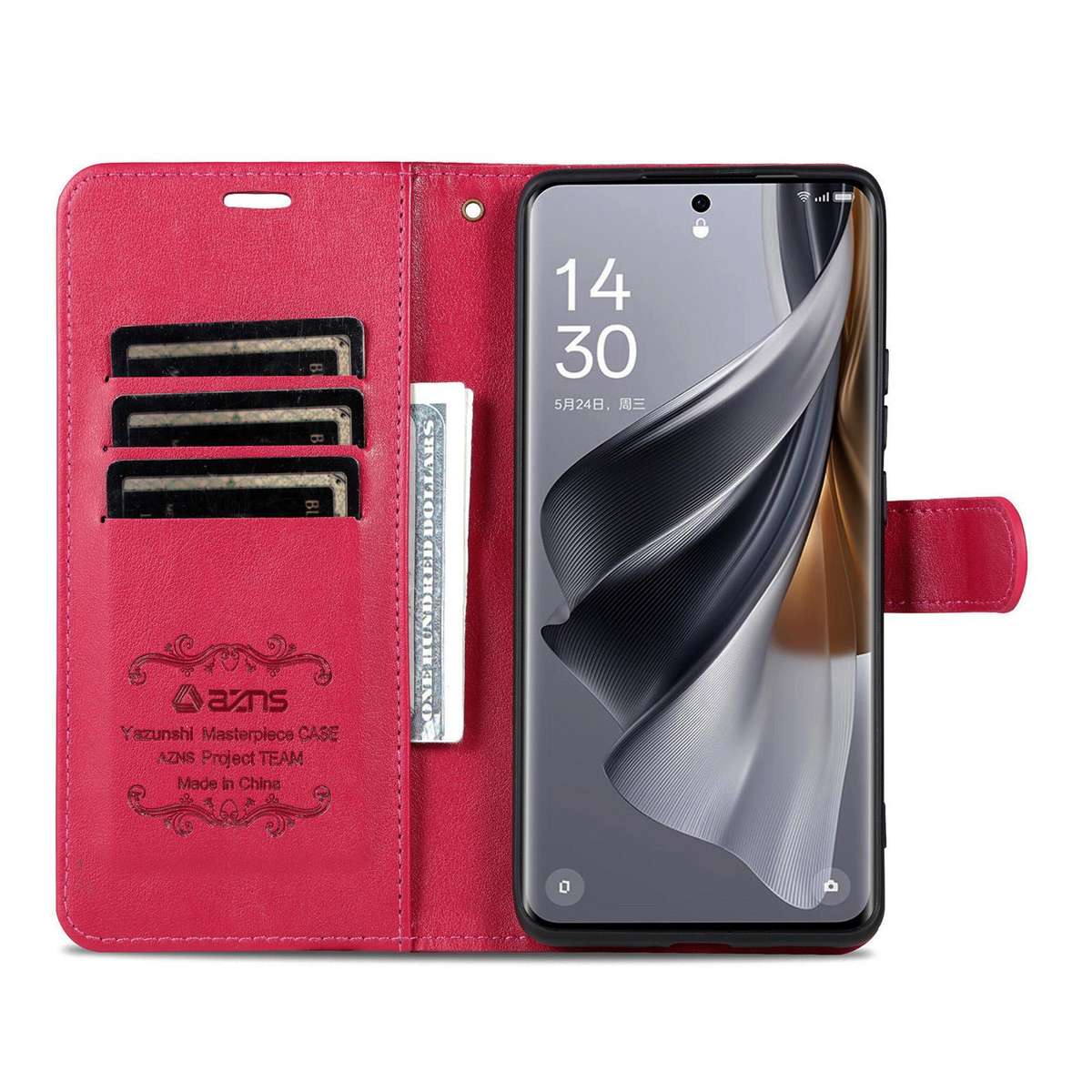 For Samsung Galaxy S23 FE 5G AZNS Sheepskin Texture Flip Leather Phone Case(Red)