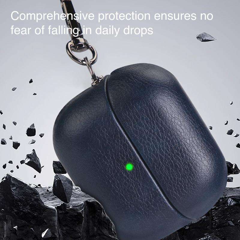 For Samsung Galaxy Buds 3 / 3 Pro Oily Skin Texture PU Earphones Case with Hook(Coffee)