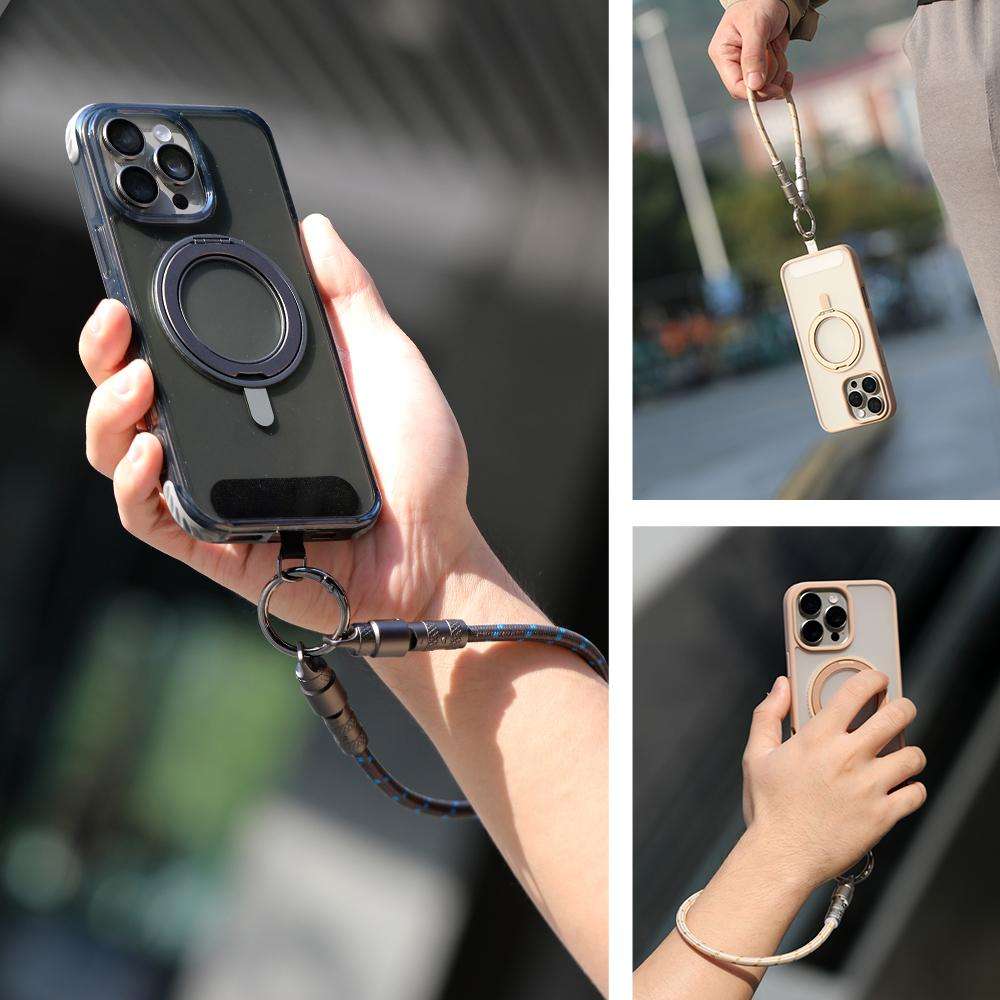 ROCK R15 Type-C to 8 Pin 27W Phone Lanyard Fast Charging Zinc Alloy Data Cable, Length:30cm(Creamy