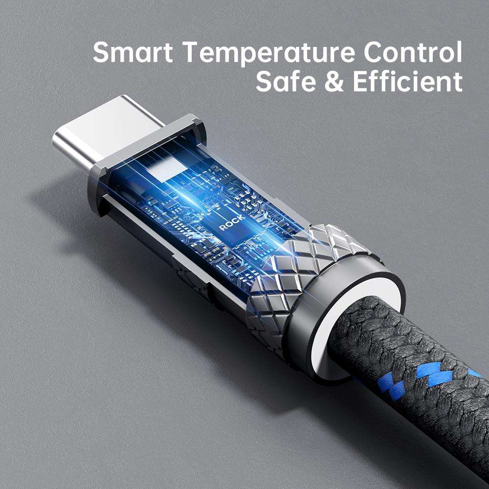 ROCK R15 Type-C to 8 Pin 27W Phone Lanyard Fast Charging Zinc Alloy Data Cable, Length:30cm(Creamy