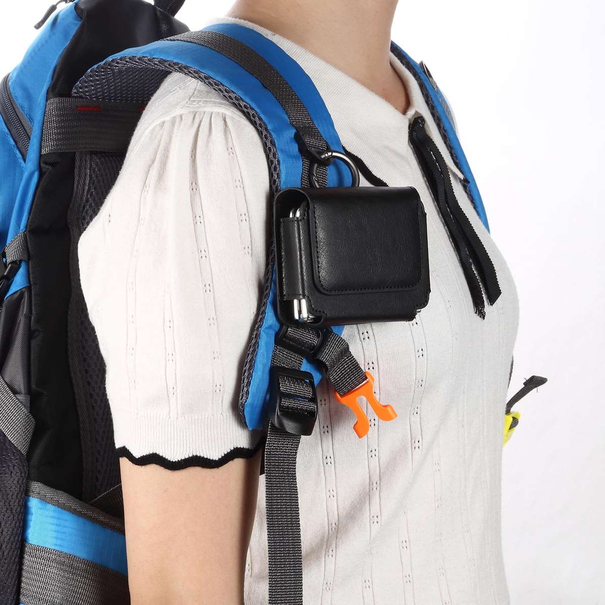 Multi-functional Faux Leather Waist-Hanging Bag For Foldable Phone , Size: 10 x 7.8 x 2.8cm(Black)