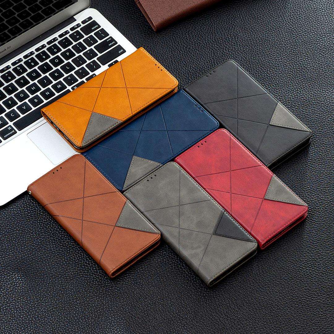 For Samsung Galaxy S25 FE 5G Rhombus Texture Magnetic Leather Phone Case(Brown)