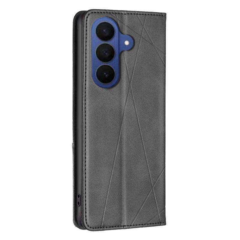 For Samsung Galaxy S26 5G Rhombus Texture Magnetic Leather Phone Case(Black)