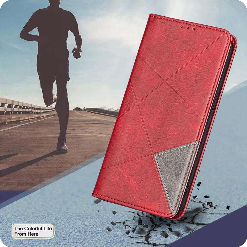 For Samsung Galaxy S26 Ultra 5G Rhombus Texture Magnetic Leather Phone Case(Red)