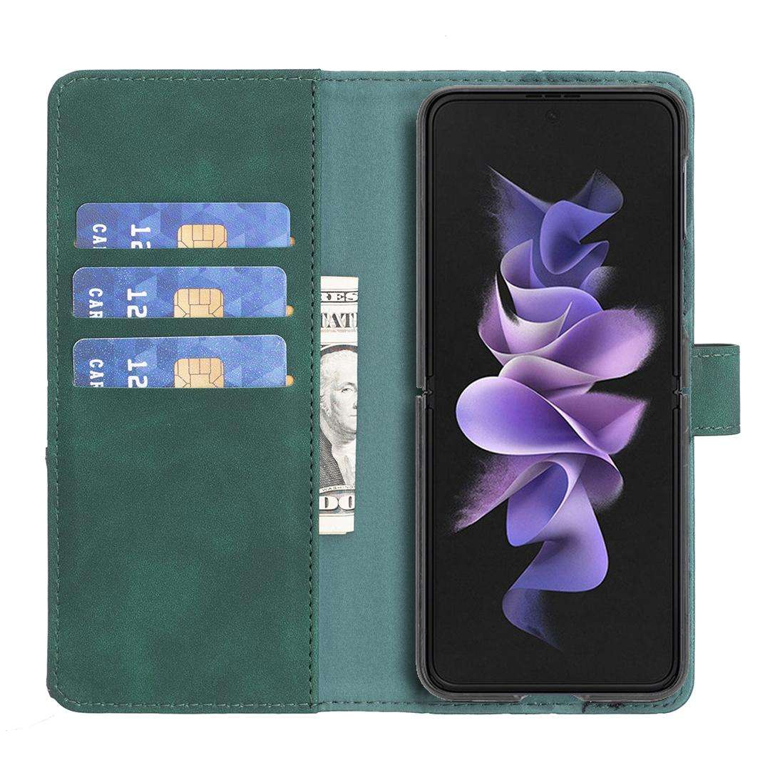 For Samsung Galaxy Z Fold7 Magnetic Buckle Rhombus Texture Leather Phone Case(Green)