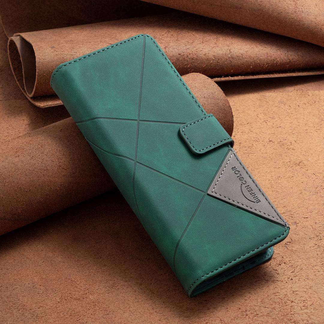For Samsung Galaxy Z Fold7 Magnetic Buckle Rhombus Texture Leather Phone Case(Green)