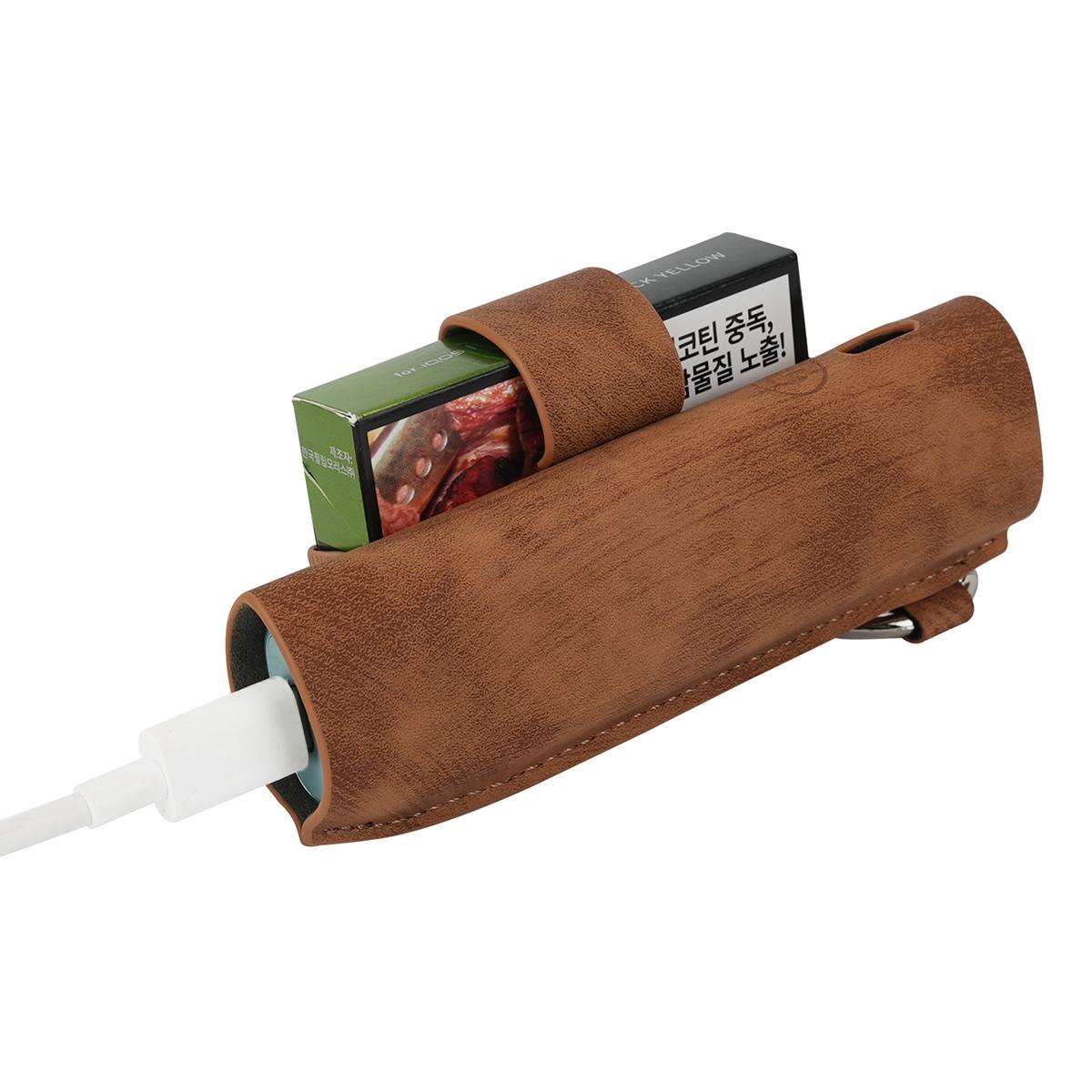 For IQOS ILUMA One / ILUMA i One Portable Retro Pattern Electronic Cigarette and Cigarette Leather