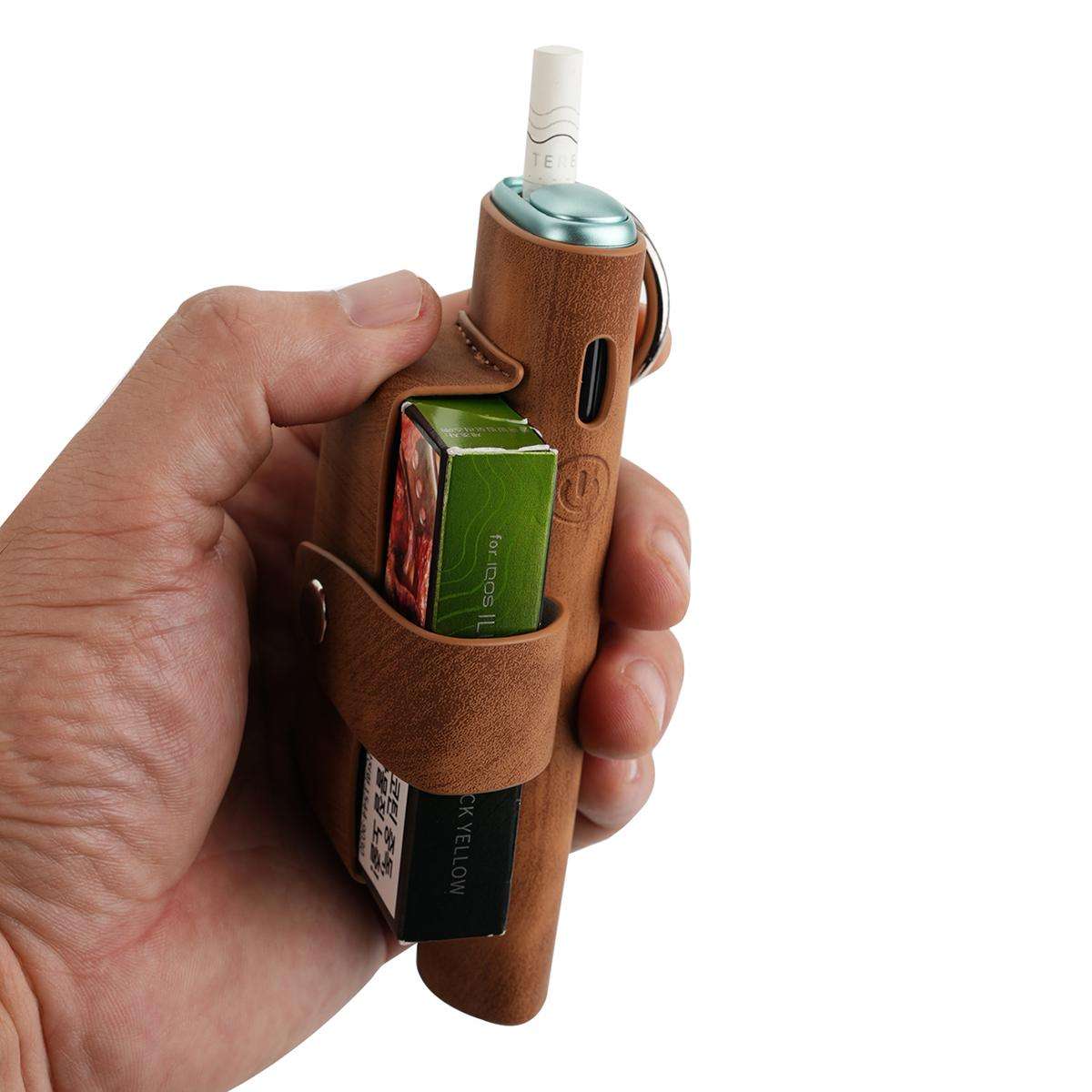 For IQOS ILUMA One / ILUMA i One Portable Retro Pattern Electronic Cigarette and Cigarette Leather