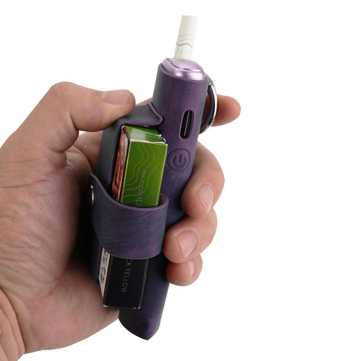 For IQOS ILUMA One / ILUMA i One Portable Retro Pattern Electronic Cigarette and Cigarette Leather