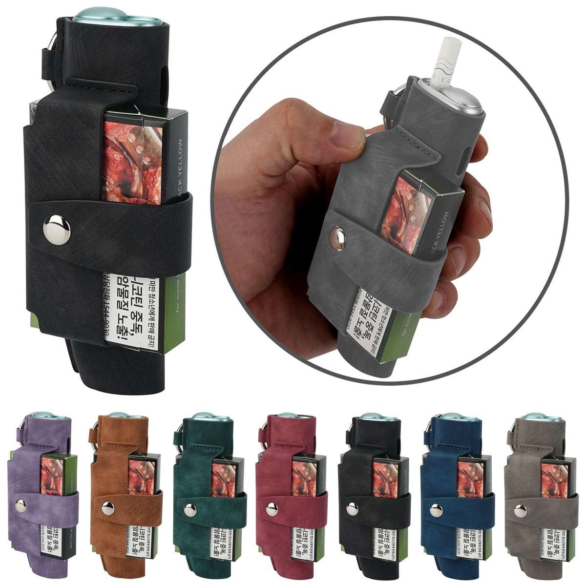 For IQOS ILUMA One / ILUMA i One Portable Retro Pattern Electronic Cigarette and Cigarette Leather