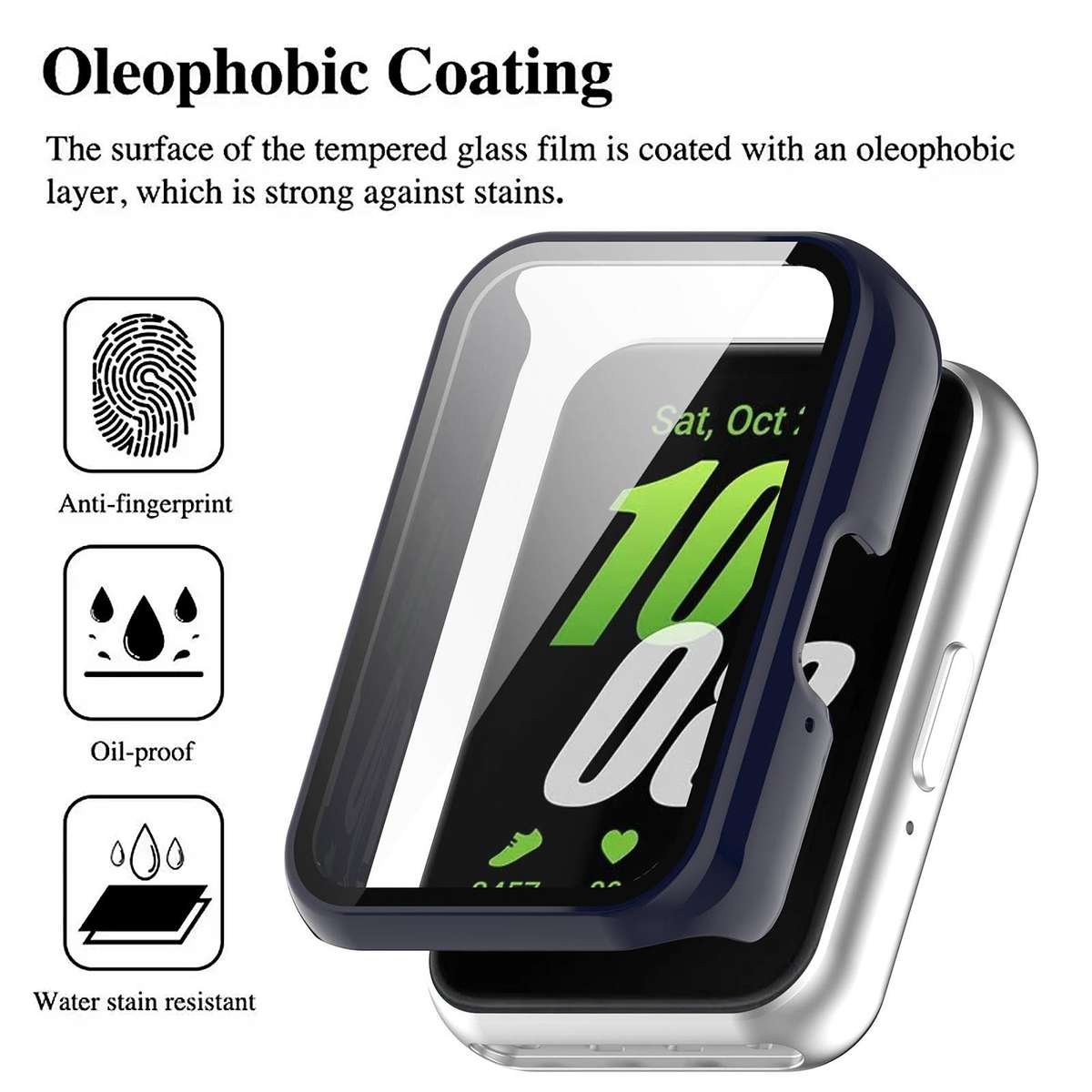 For Samsung Galaxy Fit3 xDfind Tempered Film Integrated PC Watch Protective Cover(Blue)