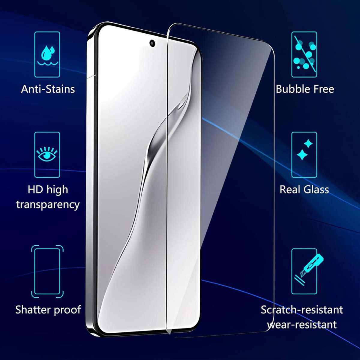 For Redmi 14C 4G Kalebol High-Aluminum Screen-Printed Full-Coverage Anti-Fingerprint Black-Bordere