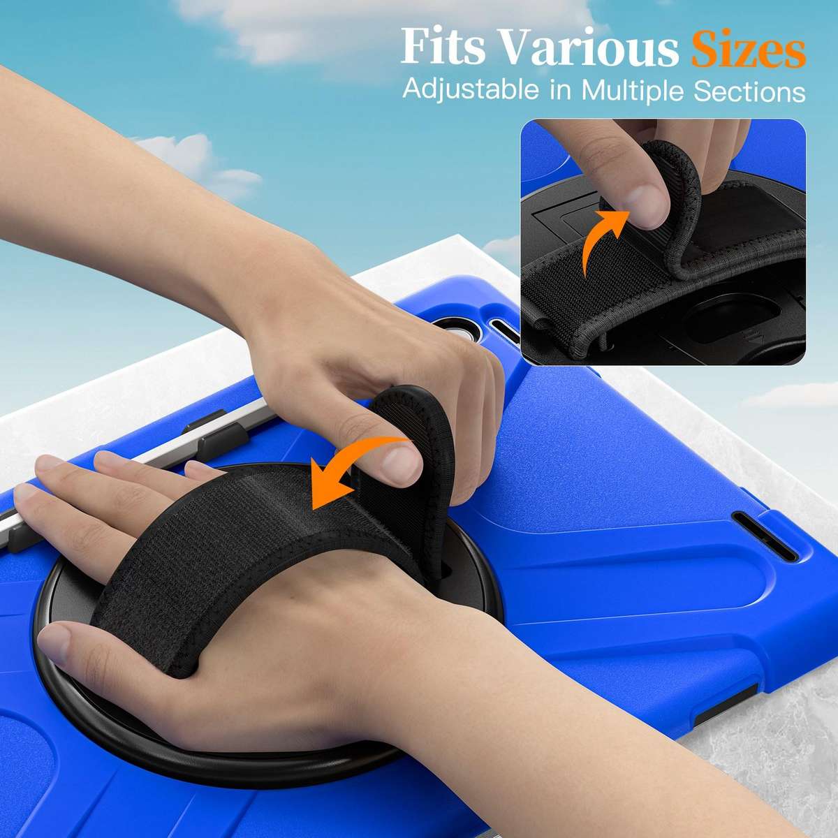 For Samsung Galaxy Tab S11 Ultra Rotatable Holder Silicone Hybrid PC Tablet Case with Shoulder Str