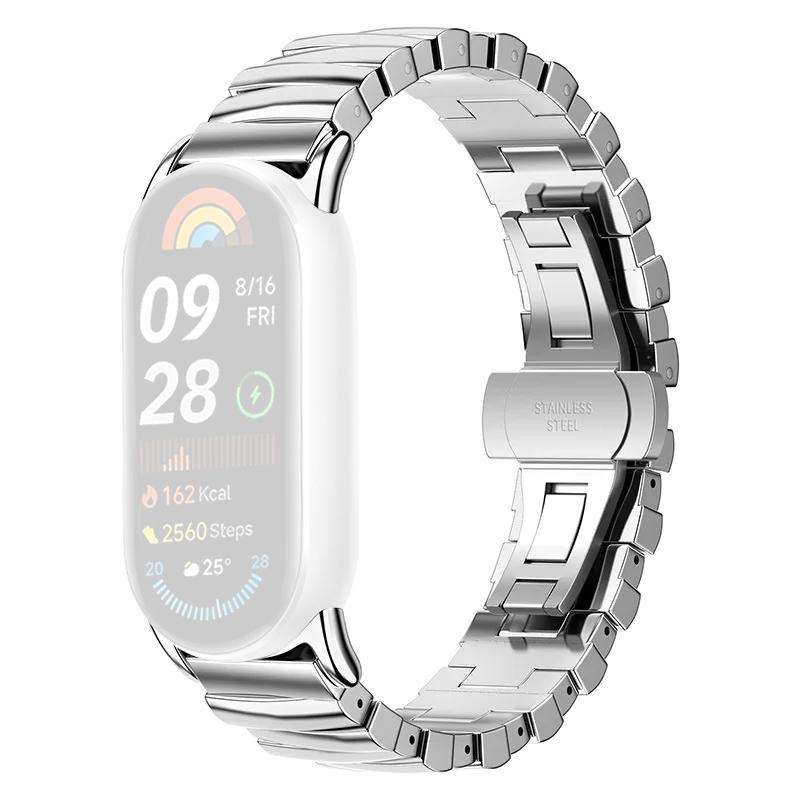 For Xiaomi Smart Band 10 / 9 / 8 xDfind Irregular Metal Watch Band(Starlight)