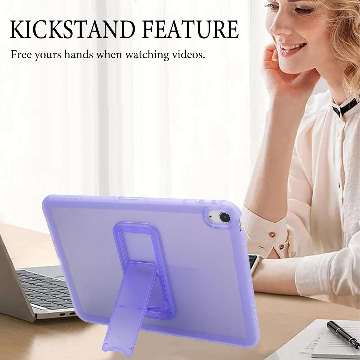 For iPad Air 10.9 2022 / 2020 / Pro 11 2018 Semi-Transparent TPU Shockproof Tablet Case with Holde