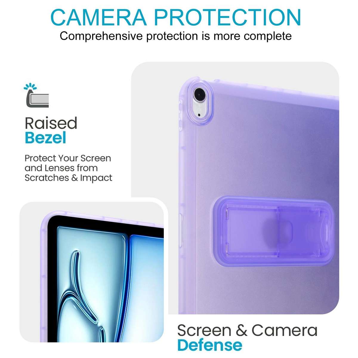 For iPad Air 10.9 2022 / 2020 / Pro 11 2018 Semi-Transparent TPU Shockproof Tablet Case with Holde