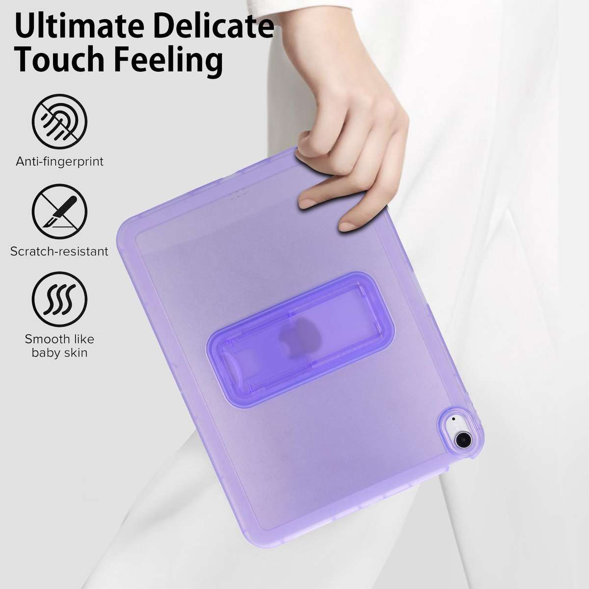 For iPad Air 10.9 2022 / 2020 / Pro 11 2018 Semi-Transparent TPU Shockproof Tablet Case with Holde
