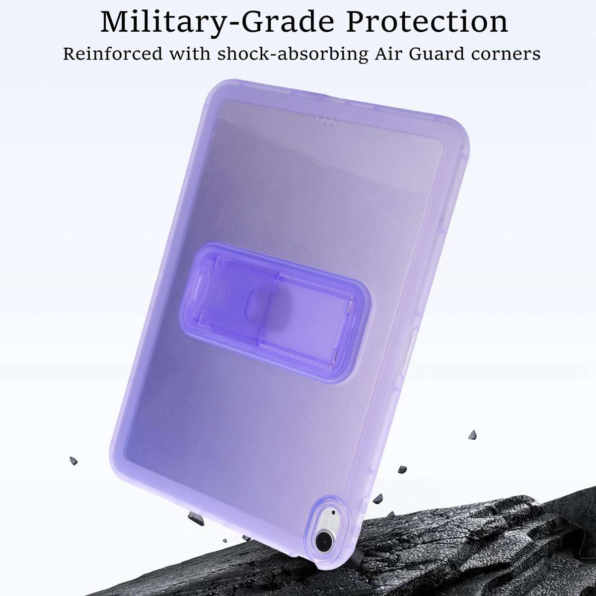 For iPad Air 10.9 2022 / 2020 / Pro 11 2018 Semi-Transparent TPU Shockproof Tablet Case with Holde