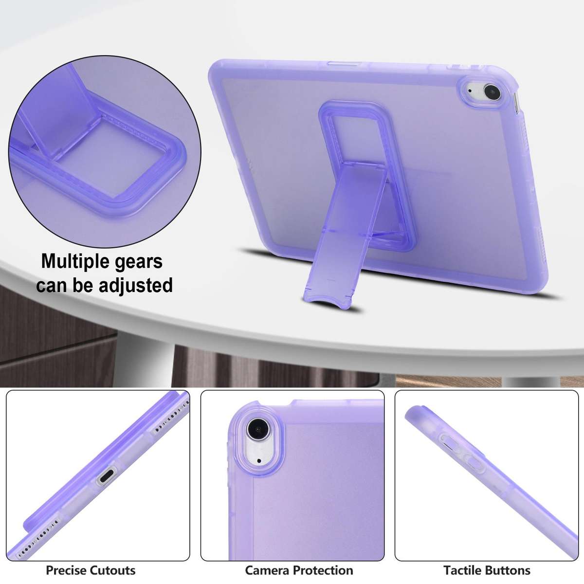 For iPad Air 10.9 2022 / 2020 / Pro 11 2018 Semi-Transparent TPU Shockproof Tablet Case with Holde