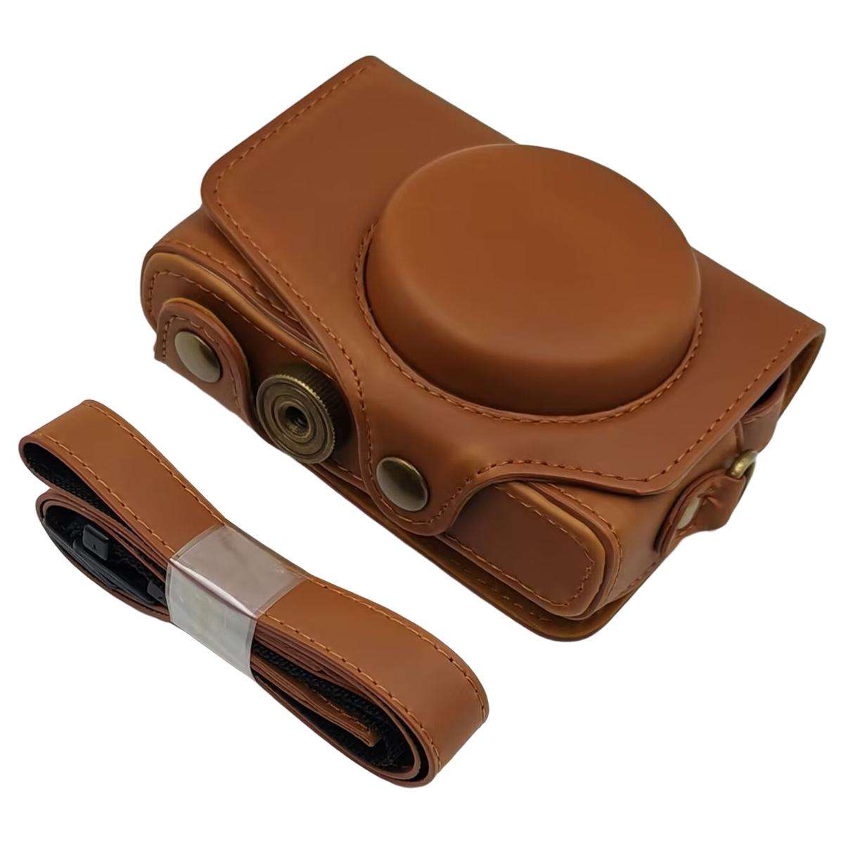 For Canon PowerShot SX710 HS / SX700 HS Retro Leather Full Body Camera Cover Bag with Strap(Brown)