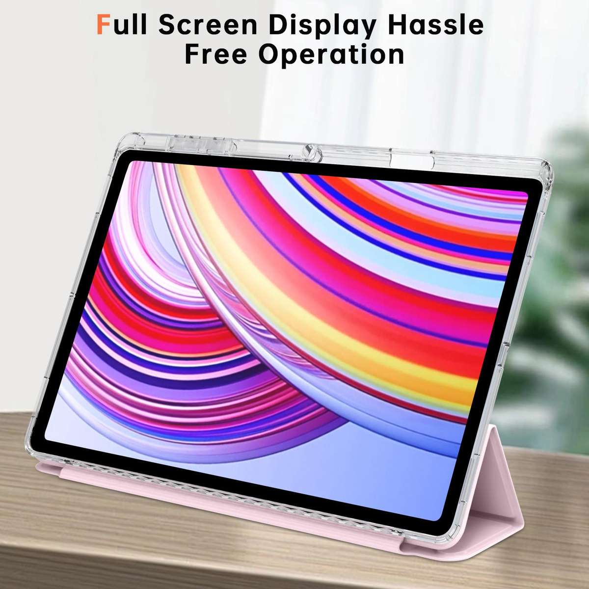 For Samsung Galaxy Tab S11 Ultra Clear Acrylic Deformation Leather Tablet Case(Pink)