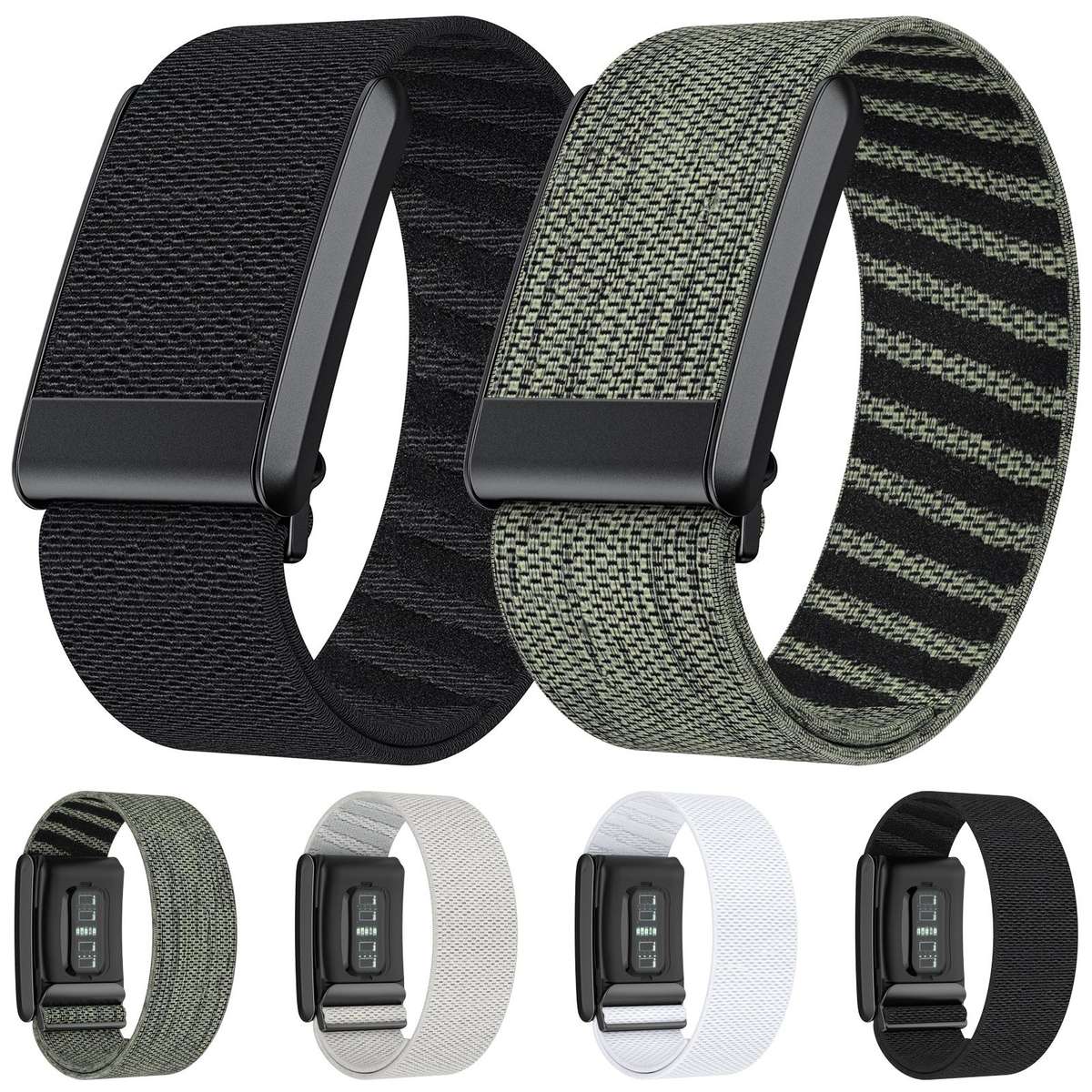 For WHOOP 5.0 xDfind Sport Elastic Pattern Nylon Watch Band(Black)