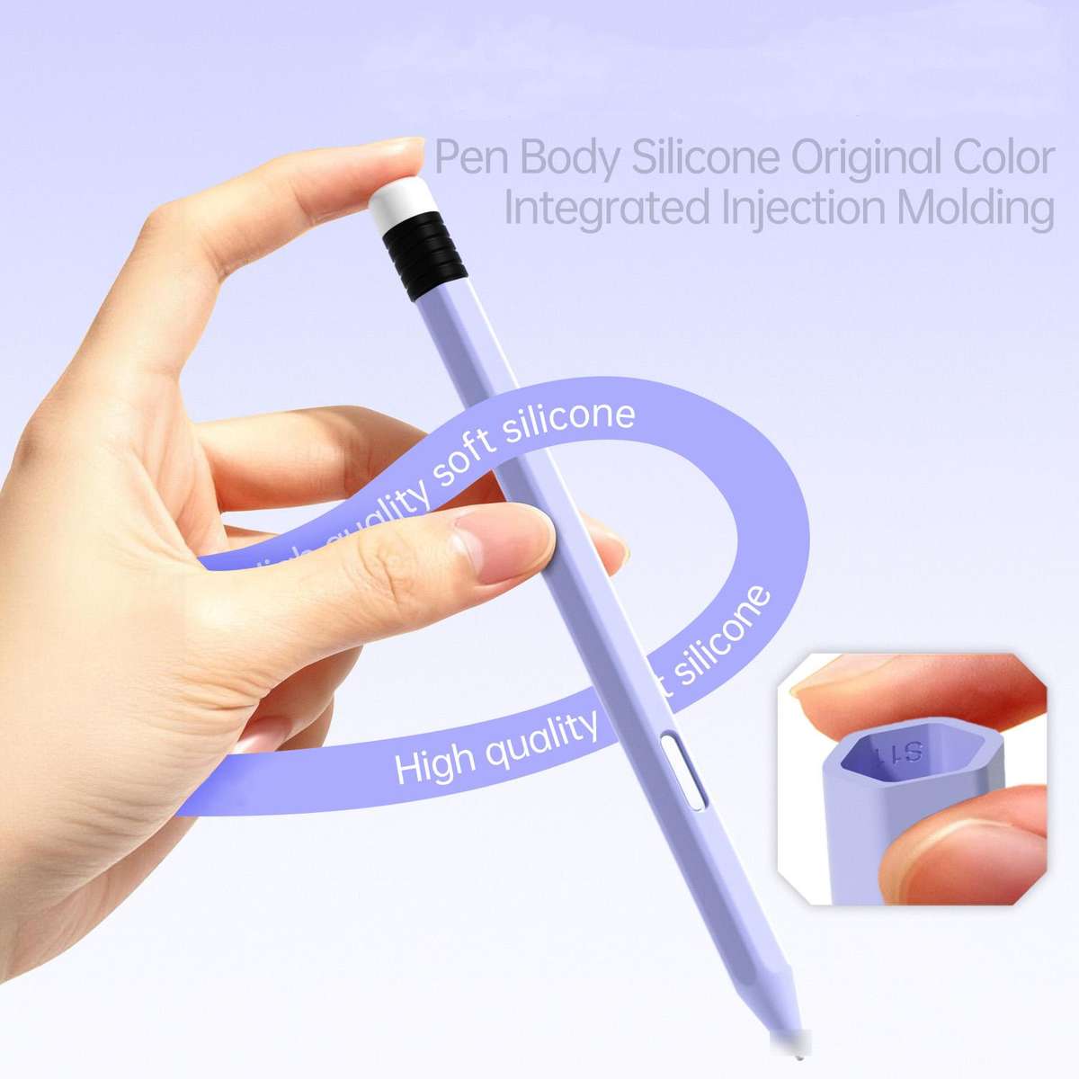 For Samsung Galaxy Tab S11 / S11 Ultra Anti-roll Silicone Protective Stylus Pen Case(Blue)