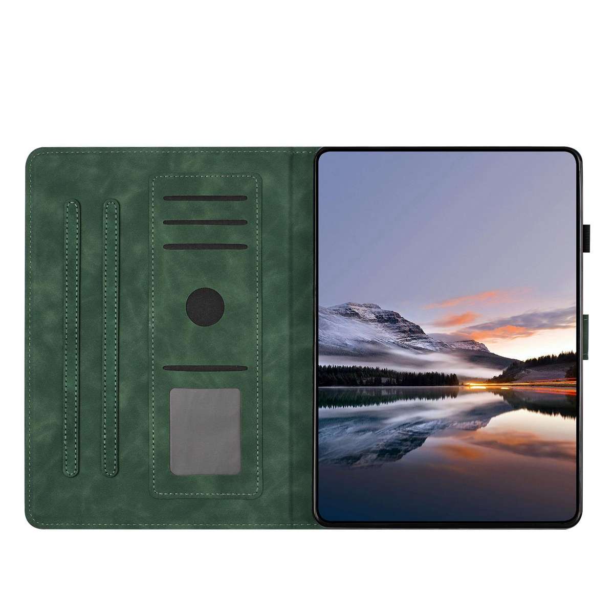 For Samsung Galaxy Tab A 10.1 2019 Butterfly Loves Flowers Embossed Leather Tablet Case(Green)