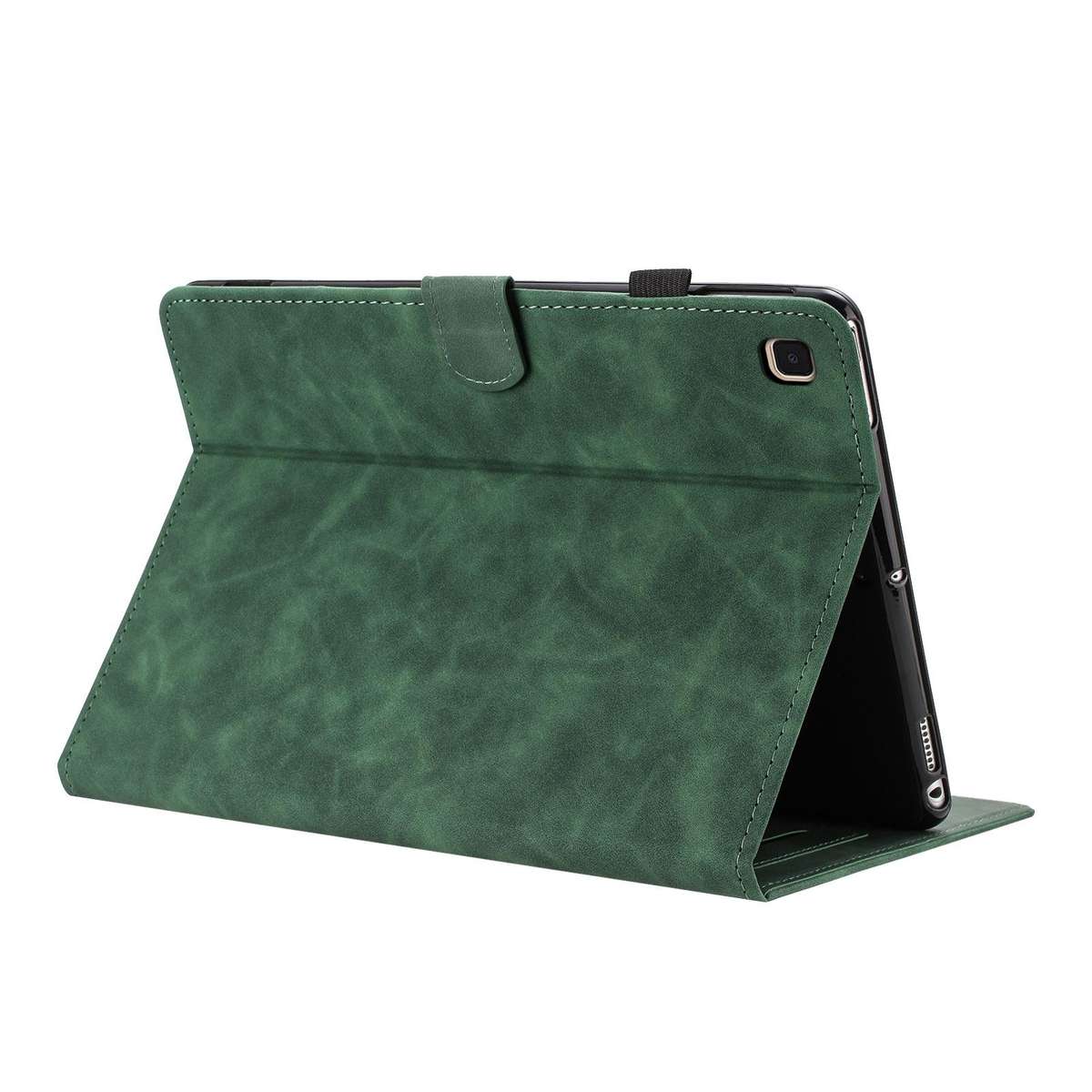 For Samsung Galaxy Tab A 10.1 2019 Butterfly Loves Flowers Embossed Leather Tablet Case(Green)