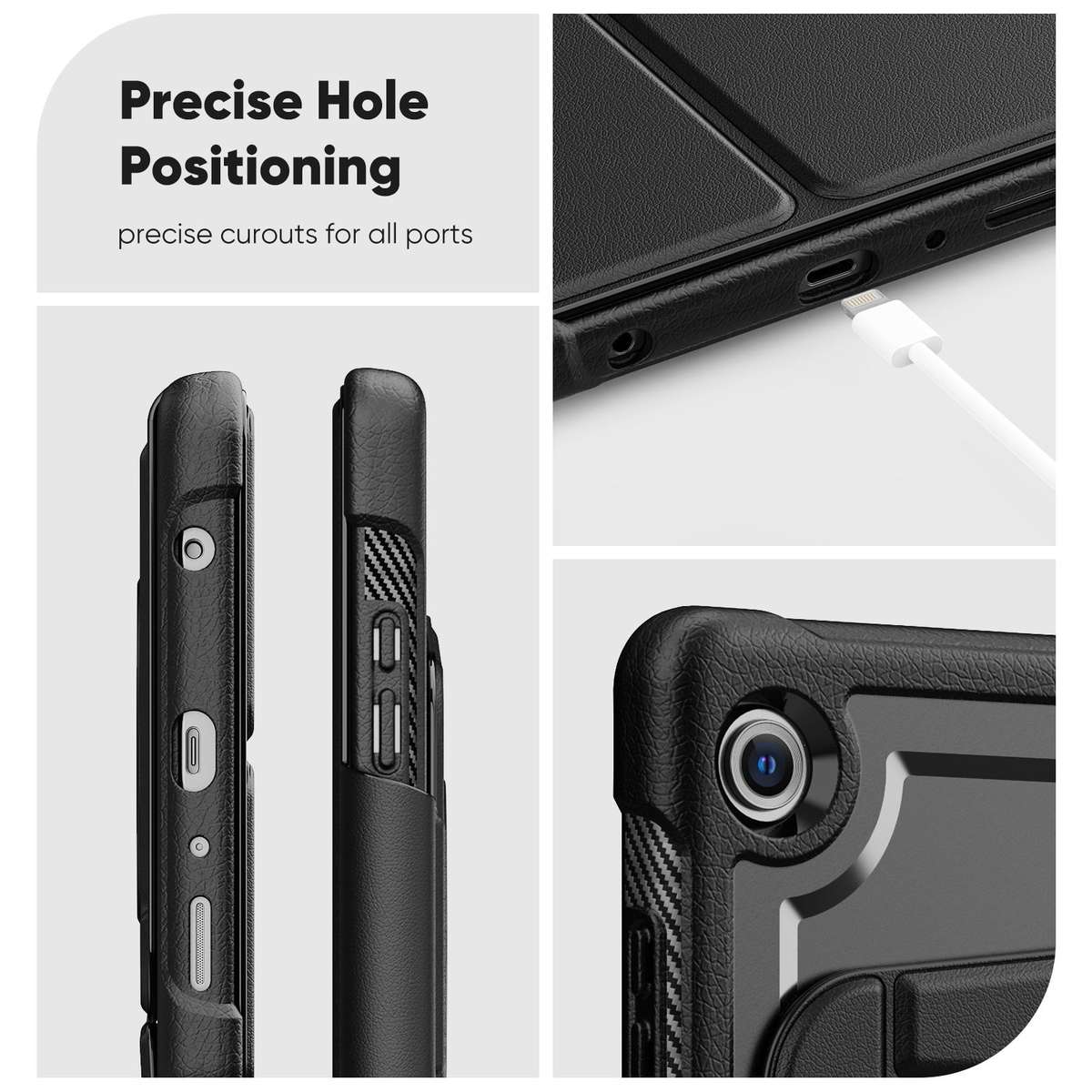 For Samsung Galaxy Tab A11 / A9 Honeycomb Magnetic Rotation Holder Leather Smart Tablet Case(Black