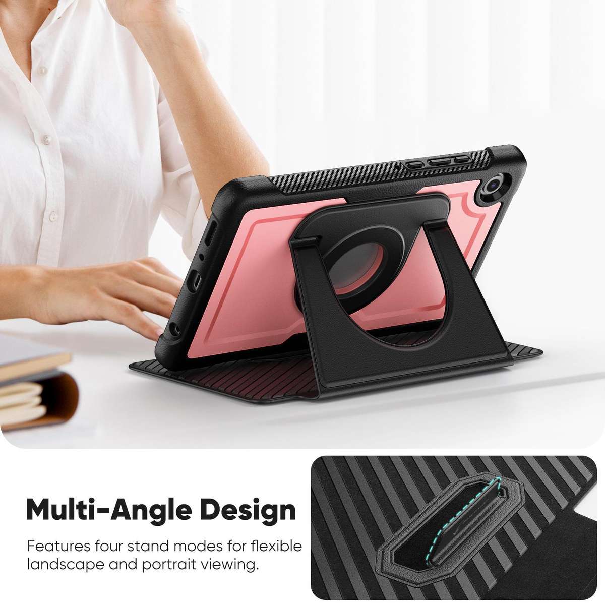 For Samsung Galaxy Tab A11+ / A9+ Honeycomb Magnetic Rotation Holder Leather Smart Tablet Case(Pin