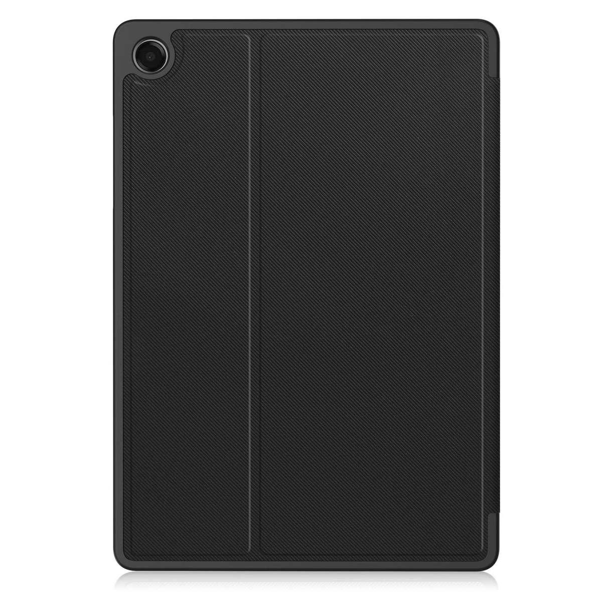 For Samsung Galaxy Tab A11+ Twill Fabric Vegan Leather Smart Tablet Case with Pen Tray & Holder(Bl