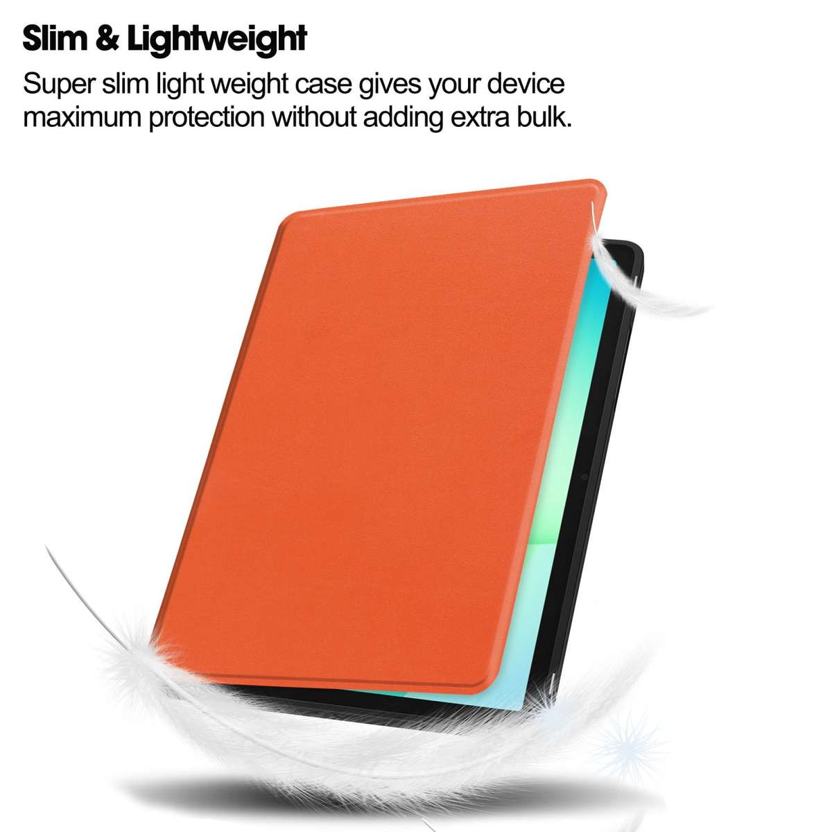 For Samsung Galaxy Tab A11+ Twill Fabric Vegan Leather Smart Tablet Case with Pen Tray & Holder(Or