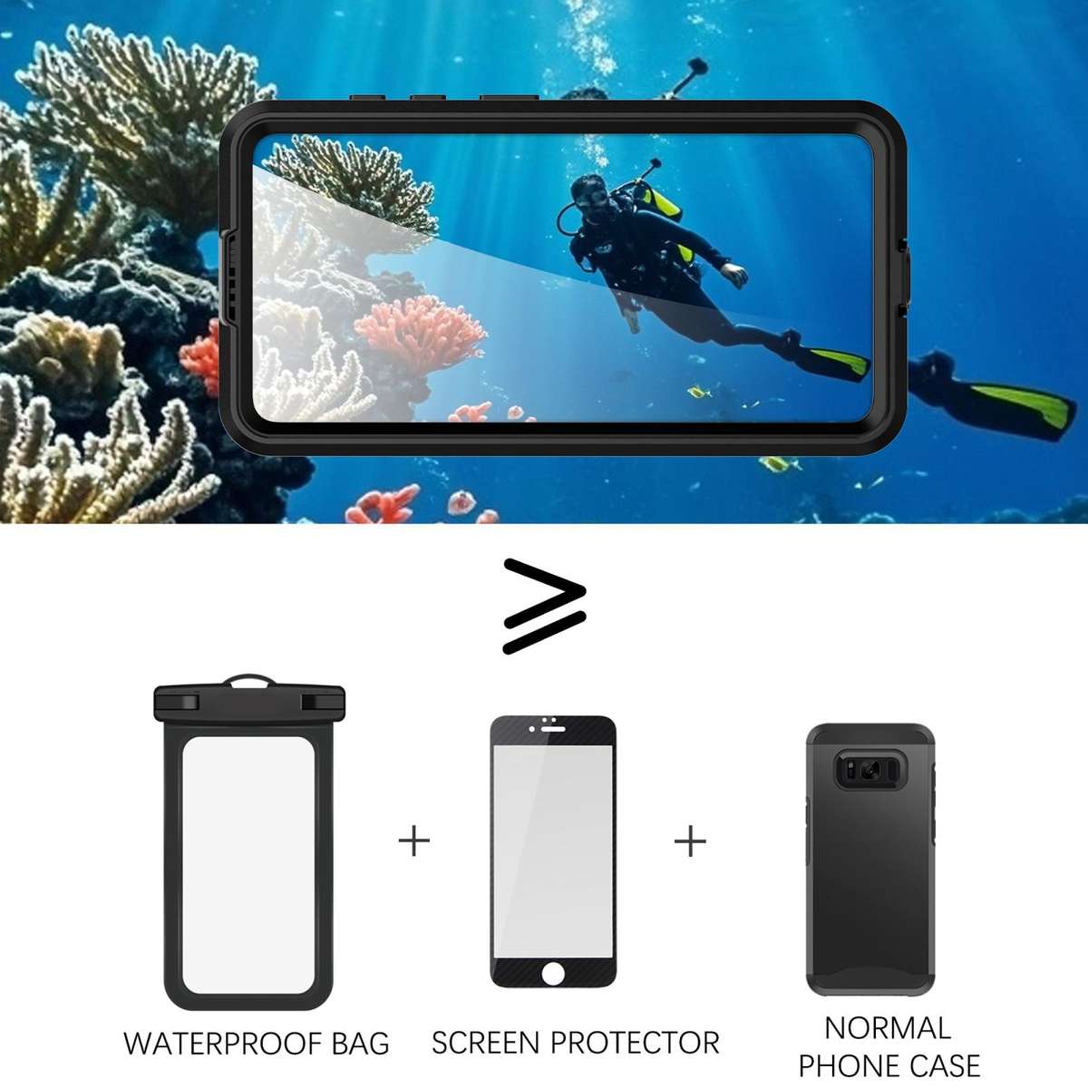 For Samsung Galaxy S26+ 5G RedPepper IP68 Waterproof Triple-proof MagSafe Phone Case(Black)