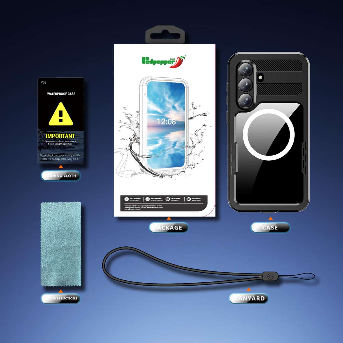 For Samsung Galaxy S26+ 5G RedPepper IP68 Waterproof Triple-proof MagSafe Phone Case(Black)