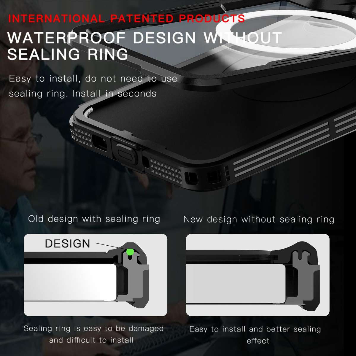 For Samsung Galaxy S26+ 5G RedPepper IP68 Waterproof Triple-proof MagSafe Phone Case(Black)