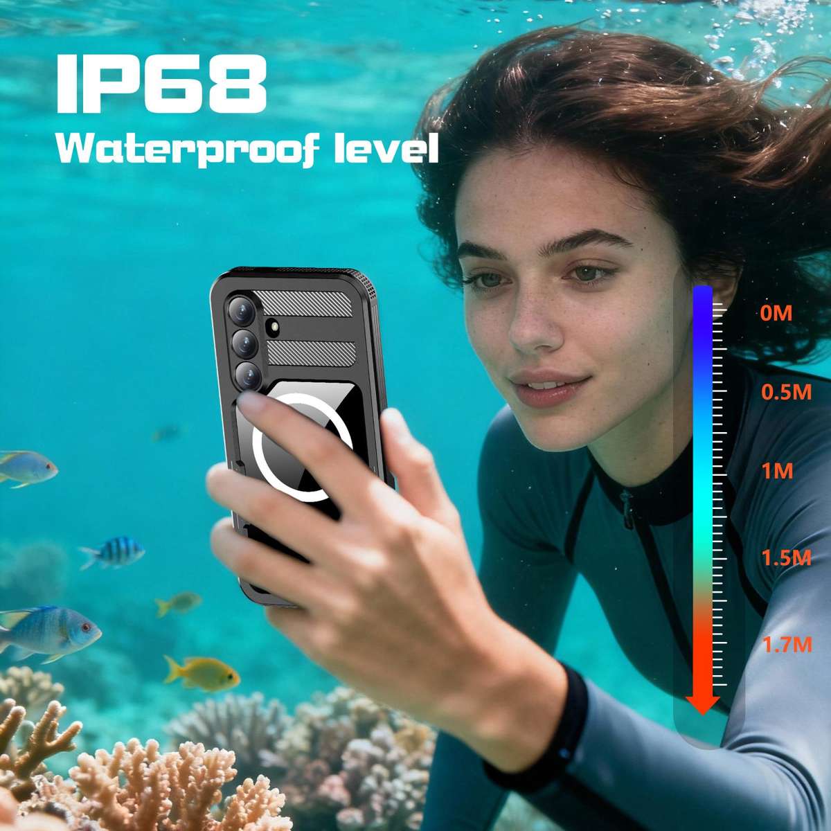 For Samsung Galaxy S26+ 5G RedPepper IP68 Waterproof Triple-proof MagSafe Phone Case(Black)