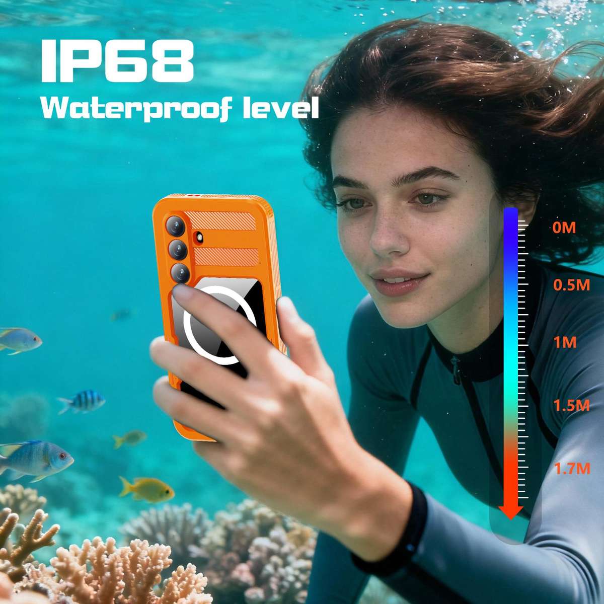 For Samsung Galaxy S26+ 5G RedPepper IP68 Waterproof Triple-proof MagSafe Phone Case(Orange)