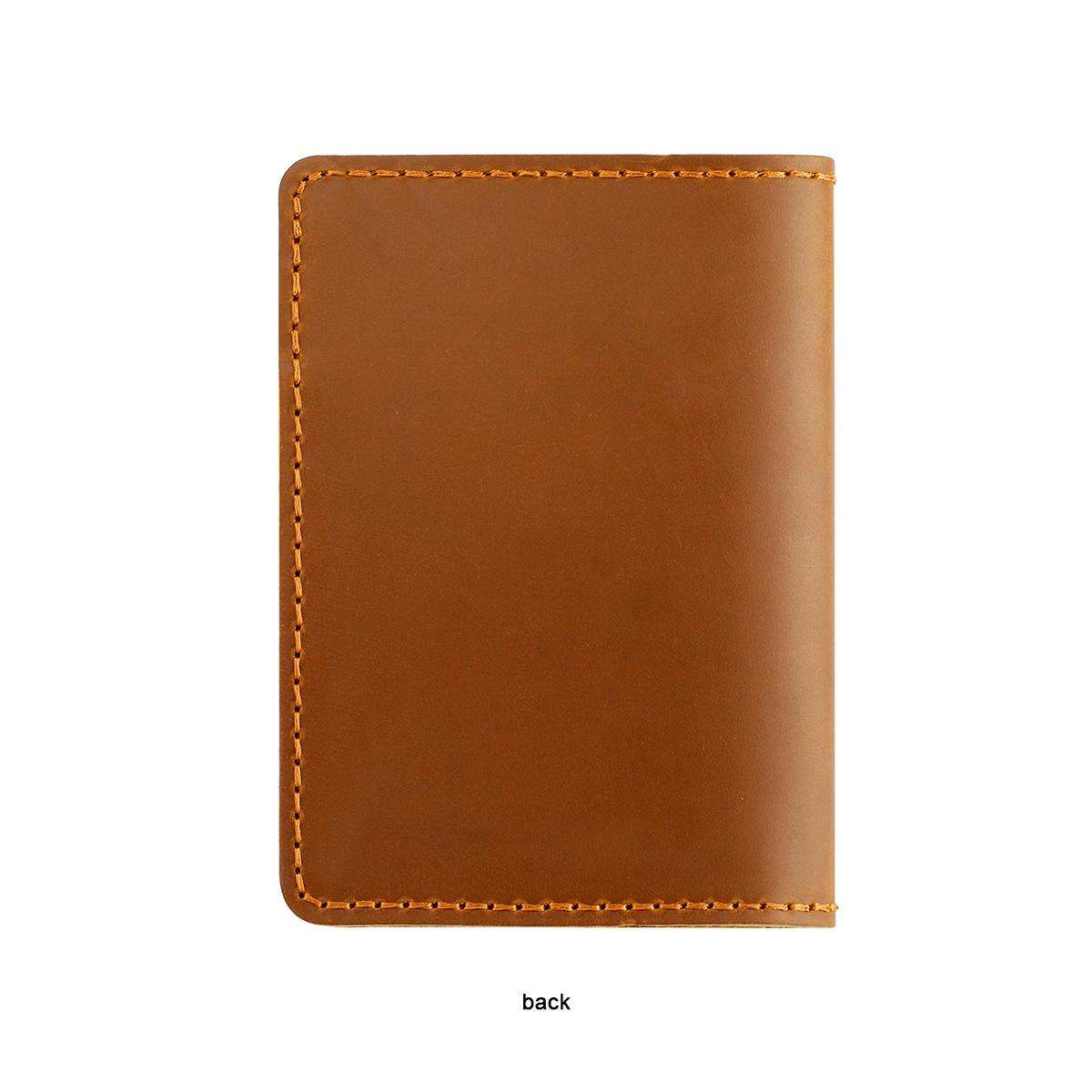 Vintage Genuine Leather Passport Holder Card Bag with Tracker Slot(Brown)