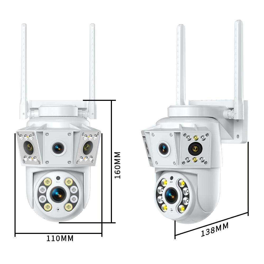 K30 1080P 3-screen Surveillance Camera(White)