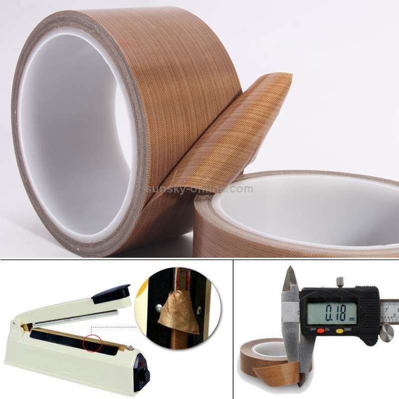 Teflon High Temperature Resistant Cloth Tape Sealing Machine Heat Insulation Tape, Size: 10m x 30m
