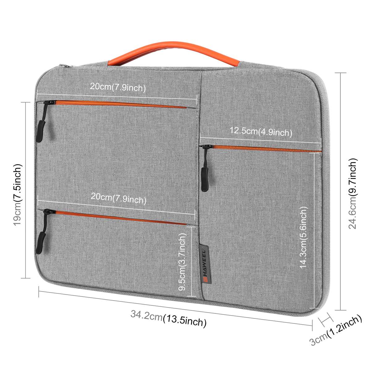 HAWEEL 13.0 inch Sleeve Case Zipper Briefcase Laptop Handbag For Macbook, Samsung, Lenovo Thinkpad