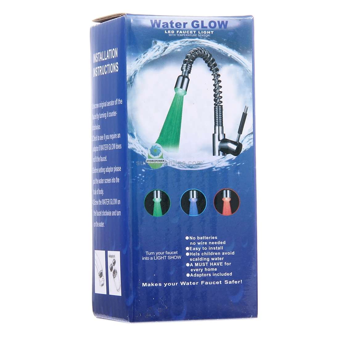 SDF-B10 1 LED ABS Temperature Sensor RGB LED Faucet Light Water Glow Shower, Size: 58 x 38mm, Inte