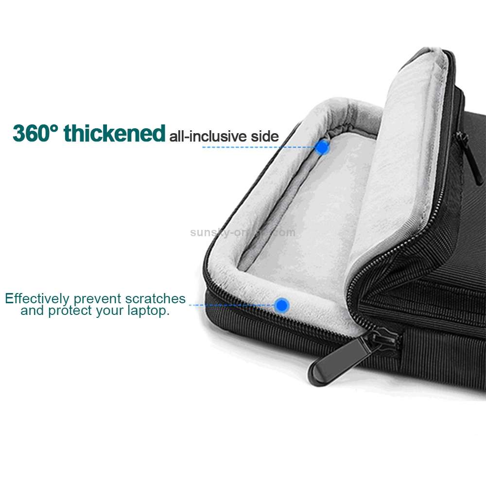 Nylon Waterproof Laptop Handbag Bag for 13-14 inch Laptops with Trunk Trolley Strap (Black)